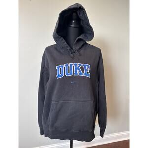 Nike Duke Blue Devils Black Sweatshirt Hoodie Logo Sporty Comfort Adult Sz M
